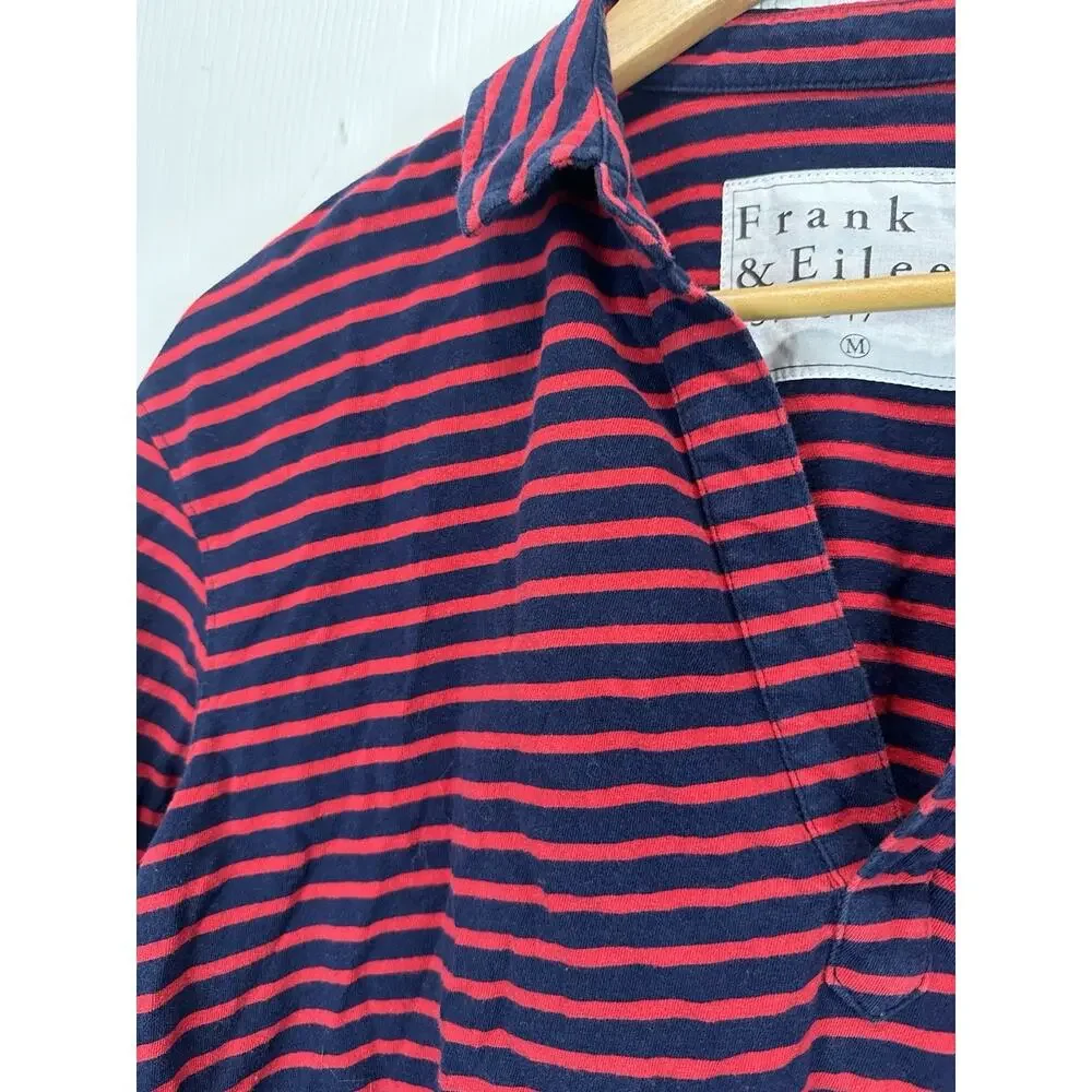 Frank And Eileen Women’s Blue Red Stripped Popover Henley Size M - Picture 5 of 10